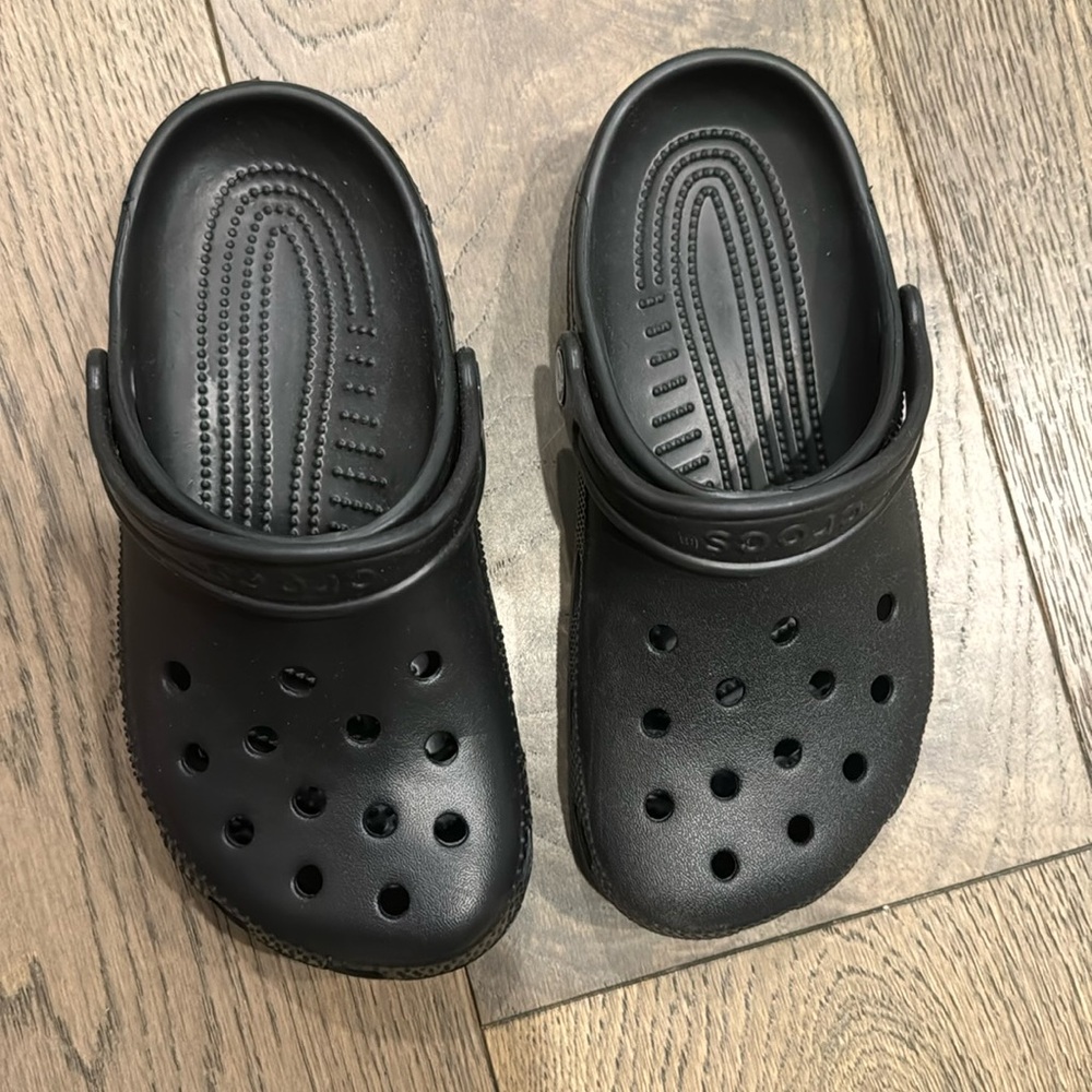 Brand new never worn size 3 black crocs